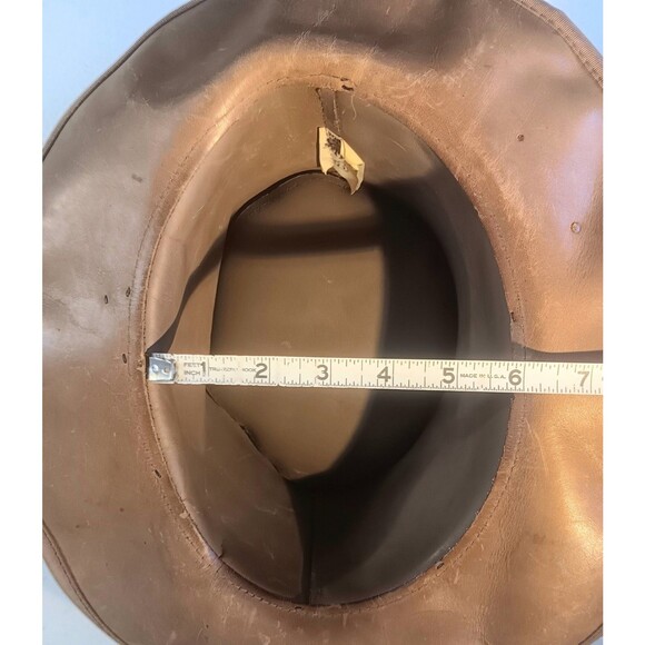 Vintage Skullys Henschell Weathered Suede Hippie Boho Outback Hat USA Large - Picture 11 of 16